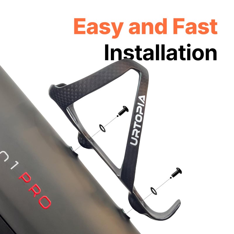 URTOPIA Full Carbon Fiber Bike Water Bottle Holder, Ultra-Light, High Strength Durable Carbon Bottle Cage, Bike Water Bottle Holder Brackets for Road Bike, Mountain Bike, Gravel Bike (2 Pack) - Image 5