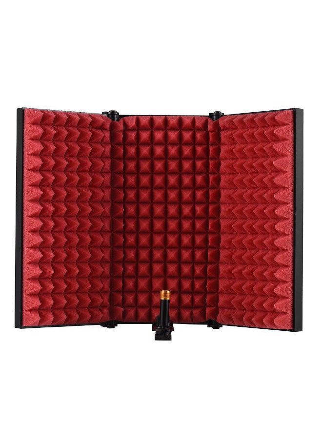 Generic - 3-door professional studio recording microphone isolation shield folding pop filter microphone wind screen with high density eva foam sound absorbing recording equipment - Image 1