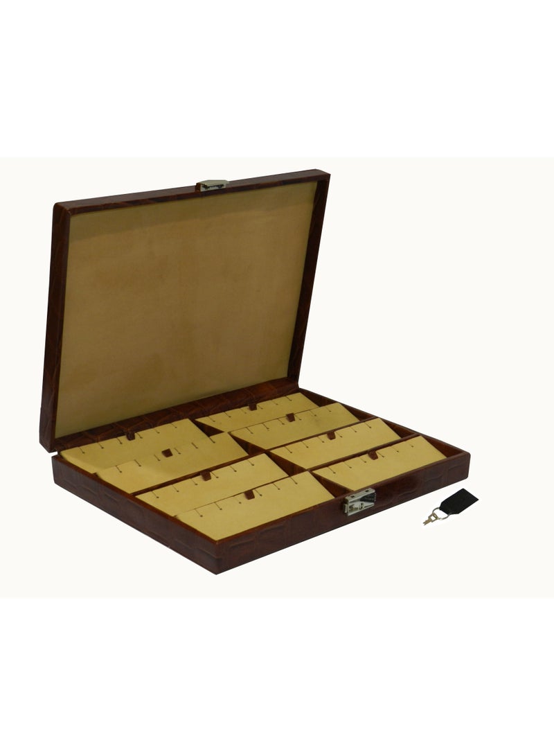 LAVERI LEATHER Laveri Genuine Leather Earring Box Organizer Storage Earrings Stud Tray Showcase Storage Case  - Image 4