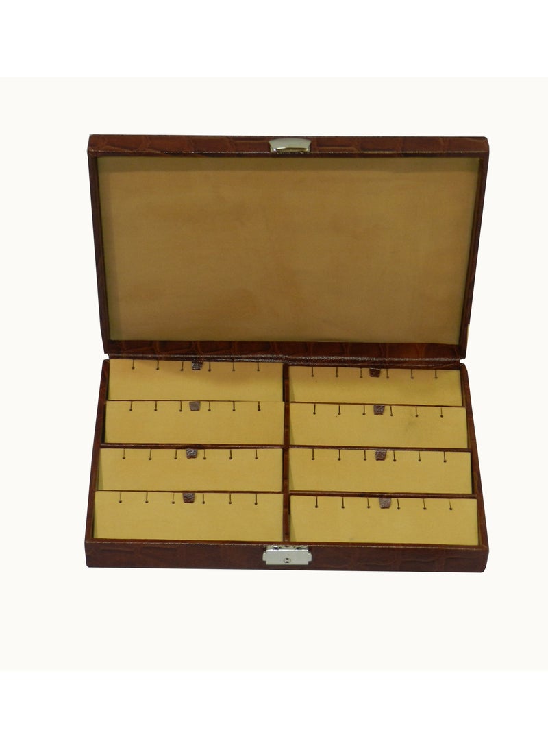 LAVERI LEATHER Laveri Genuine Leather Earring Box Organizer Storage Earrings Stud Tray Showcase Storage Case  - Image 1
