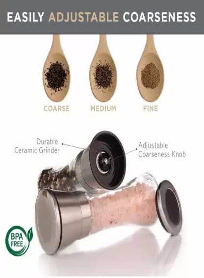 CATRON Premium Stainless Steel Salt and Pepper Grinder Shakers | Kitchen Tools Accessories Spice Mill with Ceramic Blades & Adjustable Coarseness | for All Types of Salt & Pepper | Big, Pack of 1 - Image 2