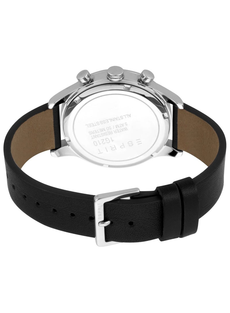 Esprit Stainless Steel Chronograph Men's Watch With Black Leather Band ES1G210L0015 - Image 3