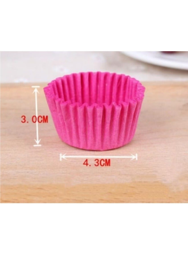 500 Pcs Large Size Food Grade Cake Oil Paper Tray Baking Paper Tray Pink - Image 1