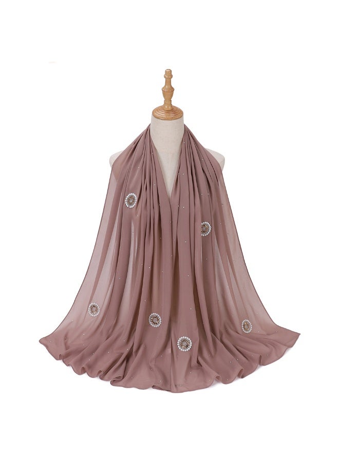 KUYING Pearl Chiffon Material New Diamond Scarf 
