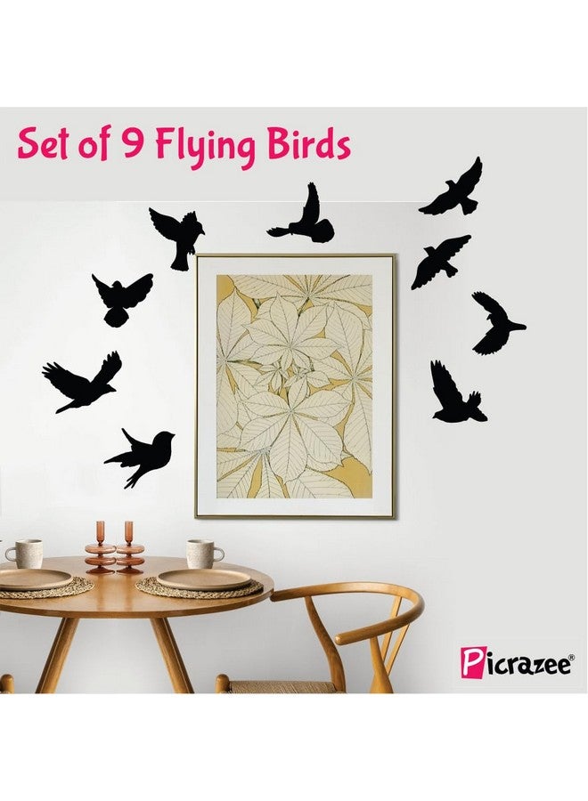 PICRAZEE 9 Flying Birds MDF Plaque Cutout Ready to Hang Home Décor, Room Wall Décor, Wall Art, Decorative Wooden Plaque for Home & Wall Decoration (9 Flying Birds) - Image 2