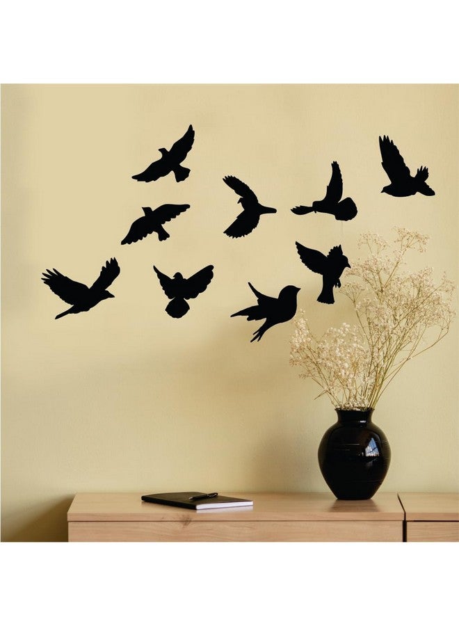 PICRAZEE 9 Flying Birds MDF Plaque Cutout Ready to Hang Home Décor, Room Wall Décor, Wall Art, Decorative Wooden Plaque for Home & Wall Decoration (9 Flying Birds) - Image 1