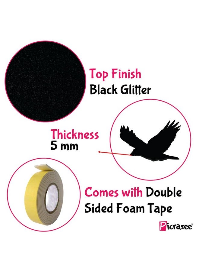 PICRAZEE 9 Flying Birds MDF Plaque Cutout Ready to Hang Home Décor, Room Wall Décor, Wall Art, Decorative Wooden Plaque for Home & Wall Decoration (9 Flying Birds) - Image 4