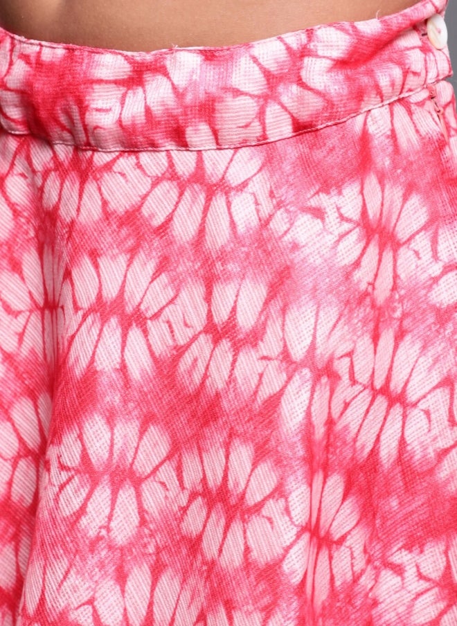 AKS Pink Printed Lehenga Choli Set for Girls - Image 3