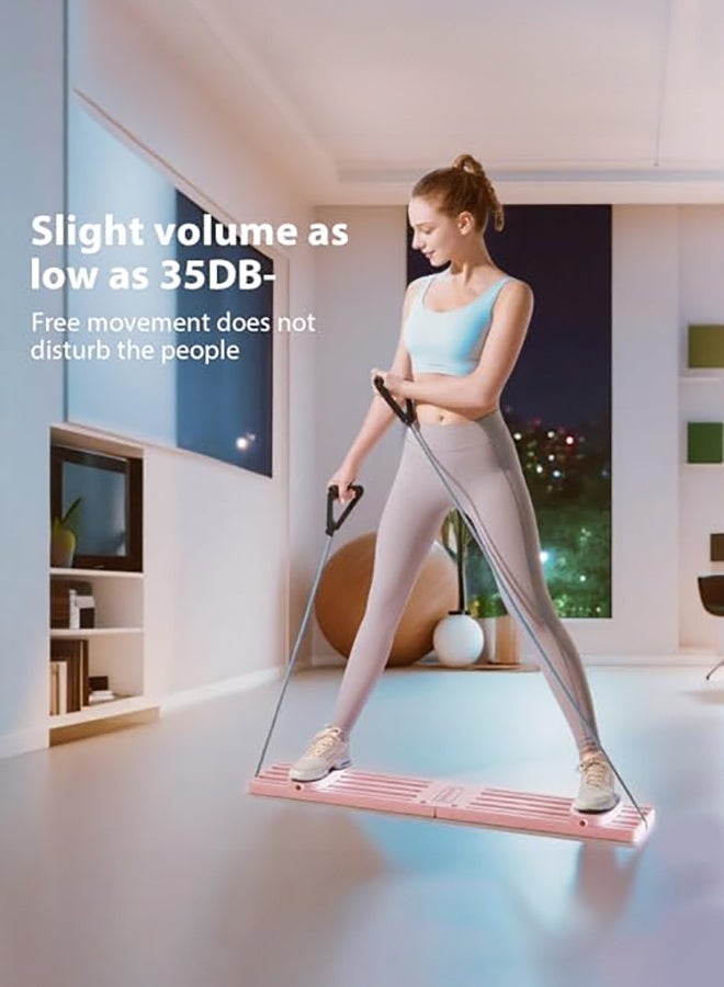 WALALLA All-in-One Home Ski Trainer - 3-Function Leg & Hip Exercise Machine with Adjustable Armrests, Pelvic Floor & Leg Shaping Equipment with Secure Foot Plates Pink - Image 3