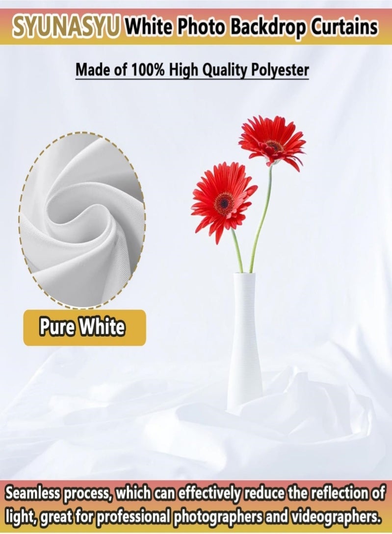 VarietyVoyageD 3M X 3M Backdrop for Photography White Photo Background Screen for Photo Video Studio Photoshoot Zoom,Indoor shooting,Outdoor shooting,Video Recording,Portrait shooting,Goods shooting,Pet shooting - Image 3