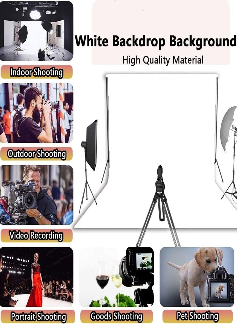 VarietyVoyageD 3M X 3M Backdrop for Photography White Photo Background Screen for Photo Video Studio Photoshoot Zoom,Indoor shooting,Outdoor shooting,Video Recording,Portrait shooting,Goods shooting,Pet shooting - Image 2