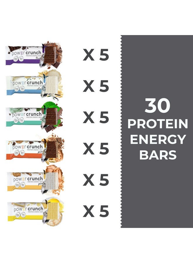 power crunch عبوة متنوعة من قضبان الوافر البروتيني بـ 6 نكهات، وزن 1.4 أونصة (30 قطعة) - Image 3
