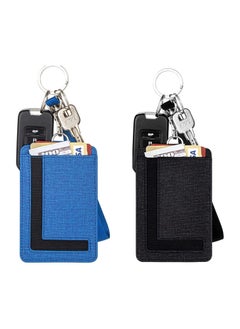 KASTWAVE ID Badge Holder with Wristlet Keychain 2Pcs Slim Minimalist Lanyard Card Case Holder ID Case with Detachable Keychain Wristlet Hand-held Student Card ID Offices ID School ID Driver's License  - Image 5