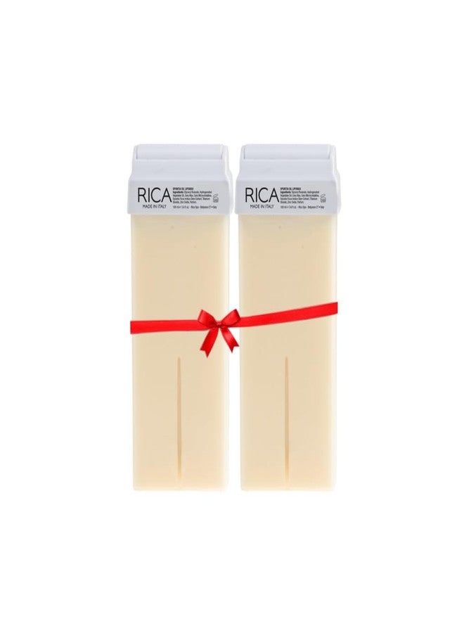 Rica Opuntia Oil Roll-On Painless Hair Removal Refill Wax For Men & Women| Quick & Easy Tan Removal Waxing for Sensitive Skin| 100 ml, Pack of 2 - Image 1