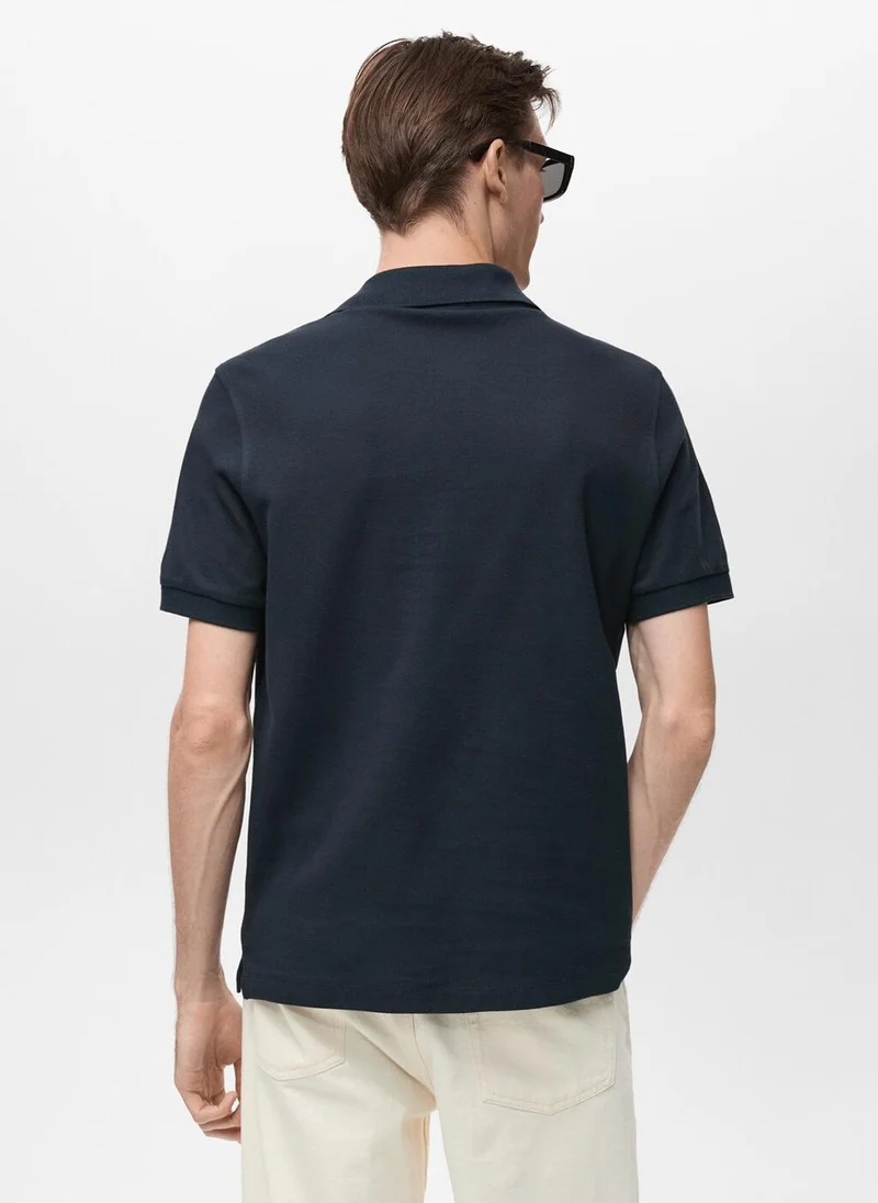 Mango Man Regular-fit cotton piqué polo shirt