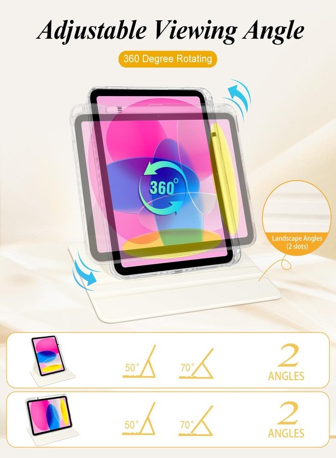 Shorogyt for iPad (A16) 11th Generation 11 inch 2025 /for i Pad 10th Generation case Magnetic Stand for Women - Cute Design 360 Degree Rotating Covers Girls Aesthetic with Pencil Holder,Sun Moon - Image 5