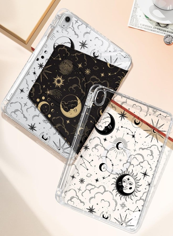 Shorogyt for iPad (A16) 11th Generation 11 inch 2025 /for i Pad 10th Generation case Magnetic Stand for Women - Cute Design 360 Degree Rotating Covers Girls Aesthetic with Pencil Holder,Sun Moon - Image 4