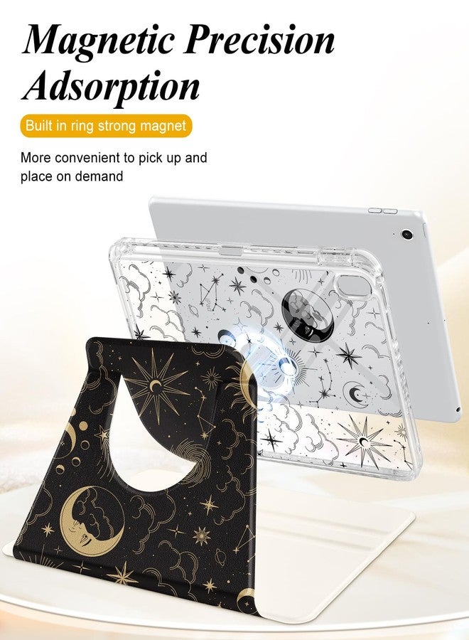 Shorogyt for iPad (A16) 11th Generation 11 inch 2025 /for i Pad 10th Generation case Magnetic Stand for Women - Cute Design 360 Degree Rotating Covers Girls Aesthetic with Pencil Holder,Sun Moon - Image 3