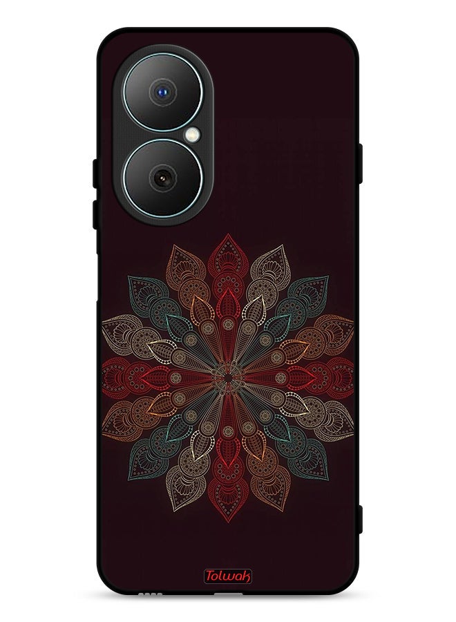 Tolwak Huawei Nova Y73 Protective Case Cover Mandala Flower Art
