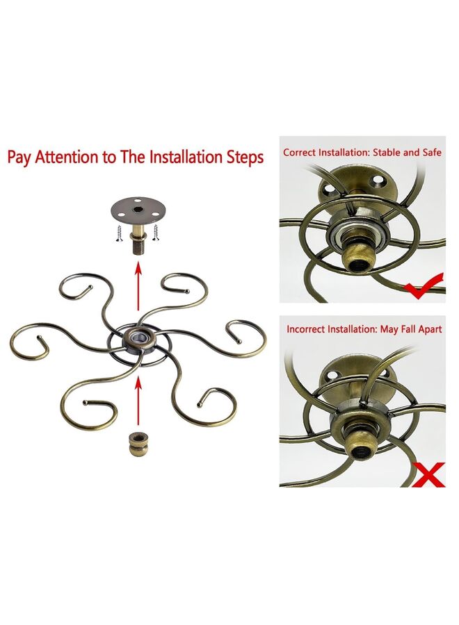 360° Rotatable Wine Glass Holder, Under Cabinet Stemware Rack Glass Hanger Drying Rack Storage Organizer With 6 Hooks for Home and Bar (Bronze) - Image 2