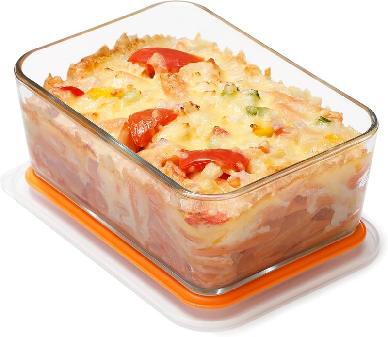 NUTRIUPS MIni-1.2QT Small Glass Baking Dish with Lid,（7×5 inches）Deep Rectangular Baking Dish for Oven - Image 1