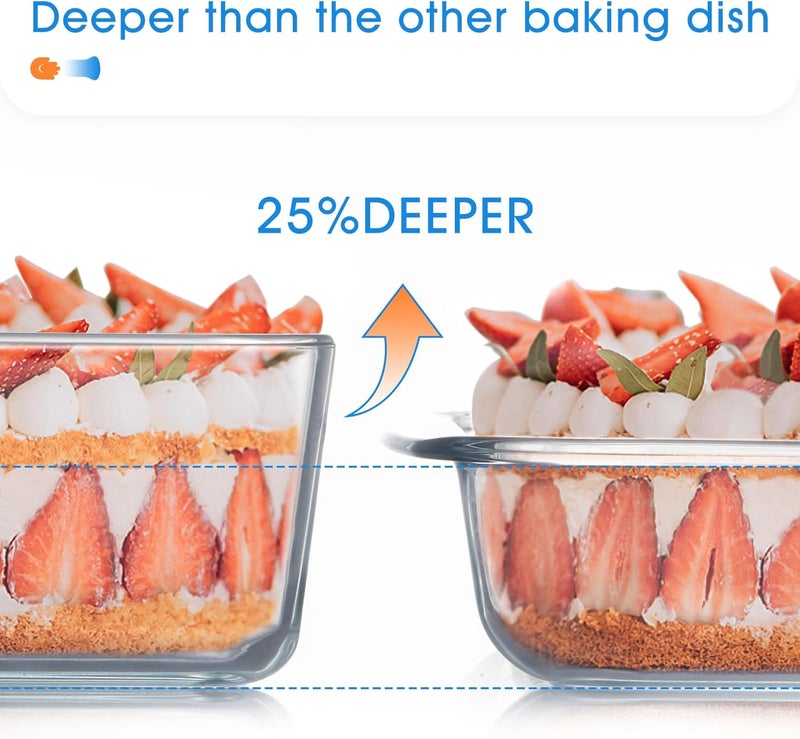 NUTRIUPS MIni-1.2QT Small Glass Baking Dish with Lid,（7×5 inches）Deep Rectangular Baking Dish for Oven - Image 3