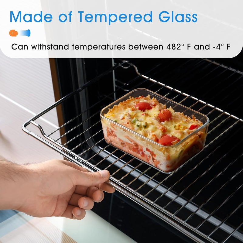NUTRIUPS MIni-1.2QT Small Glass Baking Dish with Lid,（7×5 inches）Deep Rectangular Baking Dish for Oven - Image 4