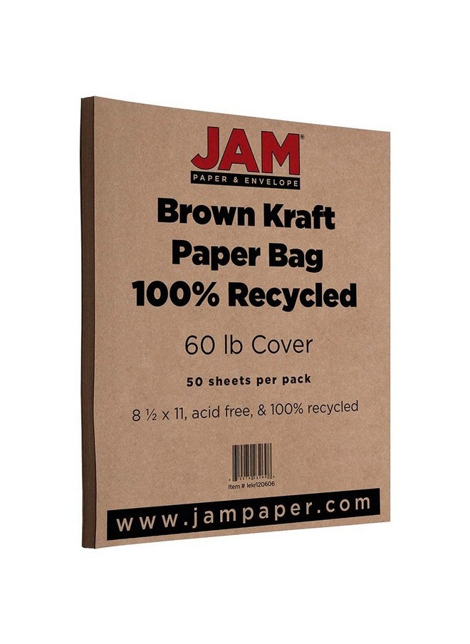 JAM Paper Matte 60Lb Cardstock - 8.5 X 11 Coverstock - 162 Gsm - Brown Kraft Paperbag - 50 Sheets/Pack  - Image 2