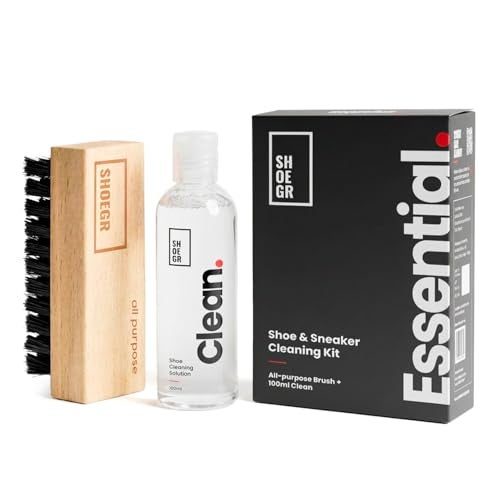 SHOEGR Essential Shoe & Sneaker Cleaning Kit | Shoe Cleaning Solution with All-Purpose Brush | Removes Dirt, Stains & Marks from Sneakers, Sports Shoes & Daily Footwear - Image 1