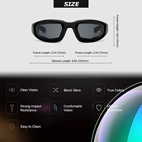 Peicees Peciees 4PCS Motorcycle Riding Glasses Bicycle Sunglasses Goggles for Outdoors - Image 3