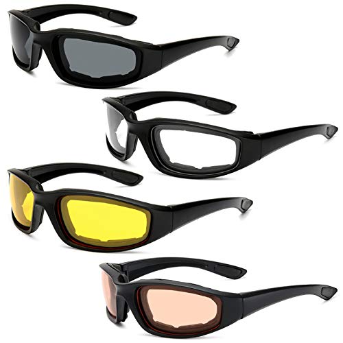 Peicees Peciees 4PCS Motorcycle Riding Glasses Bicycle Sunglasses Goggles for Outdoors - Image 1