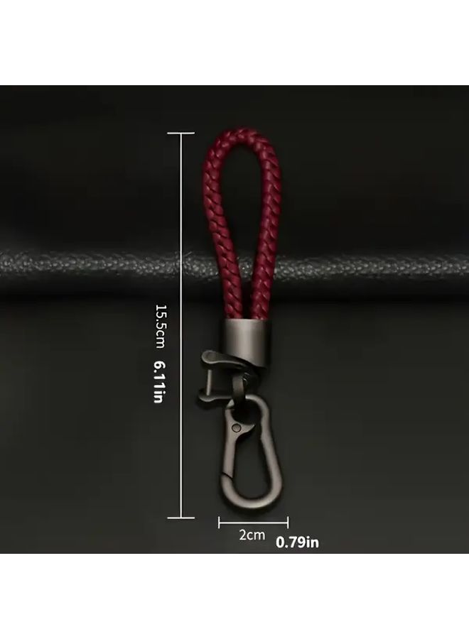 Heavy Duty Car Keychain For Men Red Braided Theft Design Key Holder Driver Gift - Image 2