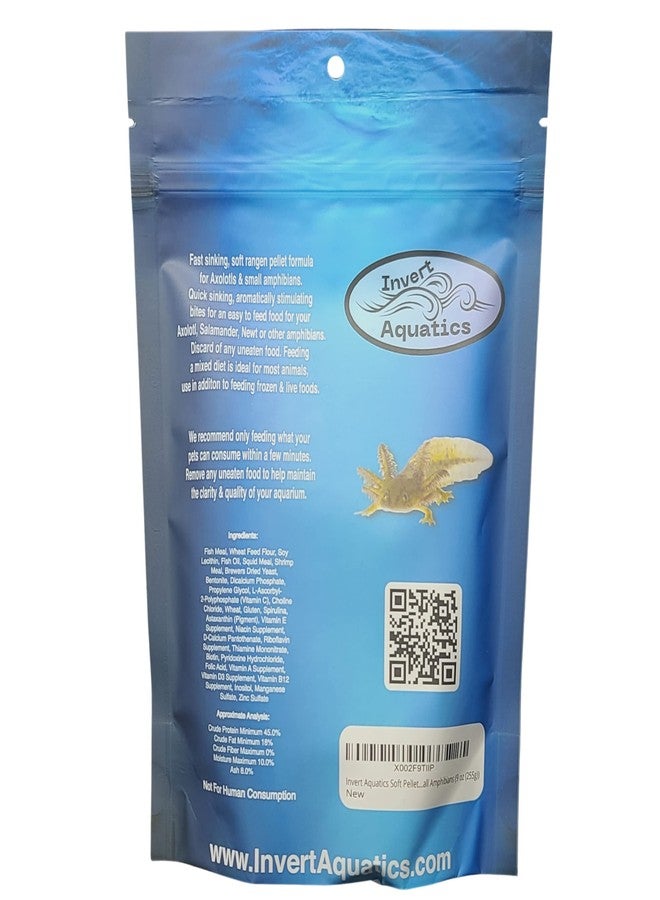 Invert Aquatics Soft Pellets for Axolotls - Moist Sinking Diet for Axolotl, Newts, Salamanders & Other Small Amphibians (9 oz (255g)) - Image 3