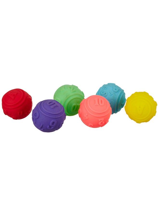 RATNA'S Squeezy Toys Abc 123 Ball 6 Pcs Pack For Infants. The Sweet Musical Sound Of The Squeezy Toy Makes Kids Happy And Makes Their Childhood Fun Filled - Image 1