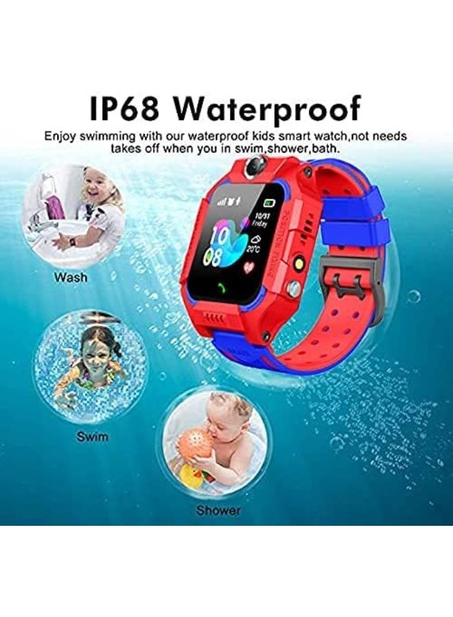 Hope Kids Smartwatch GPS Tracker IP67 Waterproof with SOS Alarm Clock for Girls Boys (Red) - Image 5