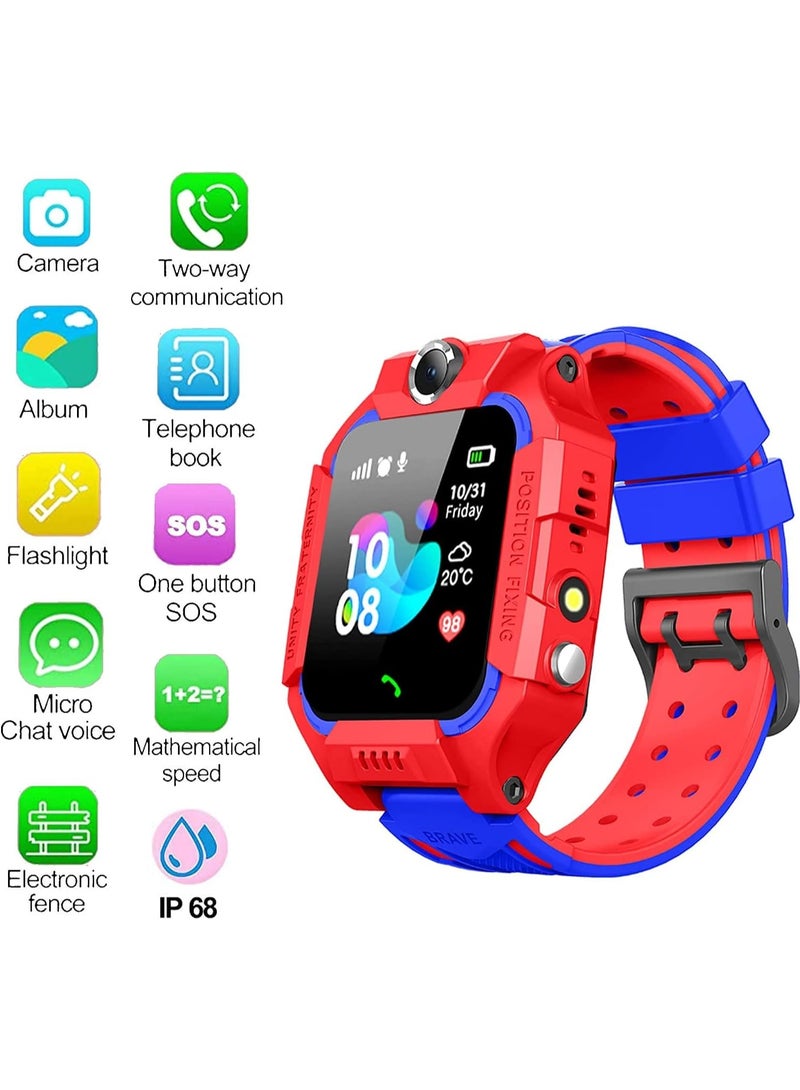 Hope Kids Smartwatch GPS Tracker IP67 Waterproof with SOS Alarm Clock for Girls Boys (Red) - Image 2