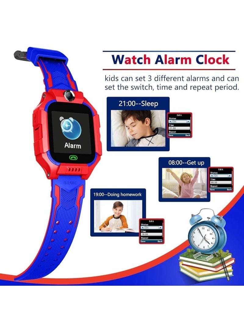 Hope Kids Smartwatch GPS Tracker IP67 Waterproof with SOS Alarm Clock for Girls Boys (Red) - Image 3