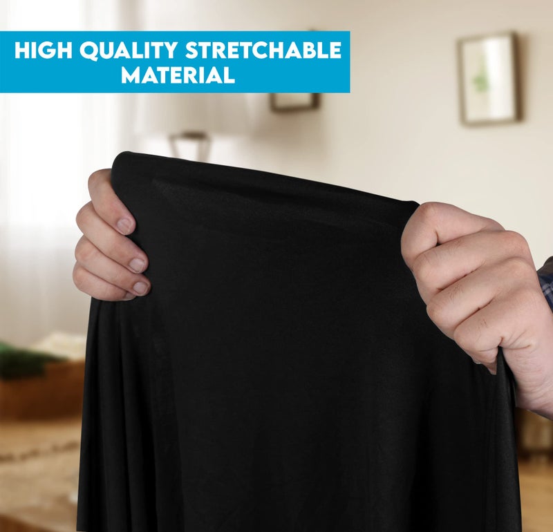 Utopia Kitchen 8FT Spandex Tablecloth [1 Pack, Black] 200 GSM Stretch, Fitted, Washable and Wrinkle Resistant Table Cloth Rectangle Cover for Trade Shows, Wedding, Parties [96Lx30Wx30H Inch] - Image 4
