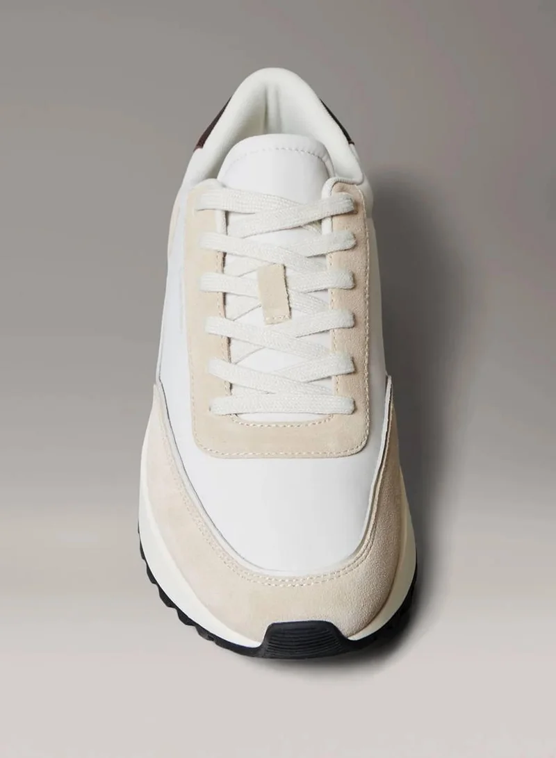 Calvin Klein Silvermoss/Vaporous White/Bordeaux Leather Sneakers for Men | Best Price UAE