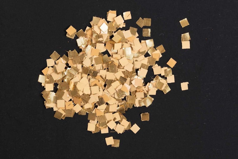 Mohan Shoppe Golden Color Square Shape Gota Patti for Embroidery Dresses Ladies Suits Saree Blouses Decoration Making Purpose (Pack of 50 Gram) - Image 2