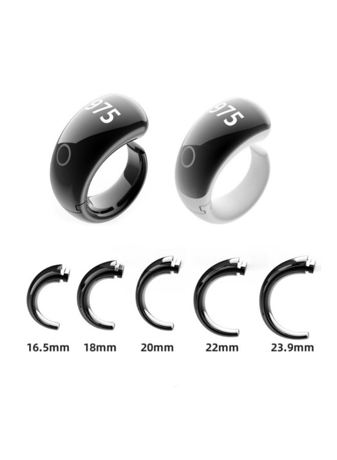 Equantu Praise Ring Adjustable Finger Counter with App Support Digital Counter Prayer Reminder Ring Muslim Finger Counter with 4 Digits (Black + White with 5 Sizes (16/18/20/22/24 mm)) - Image 3