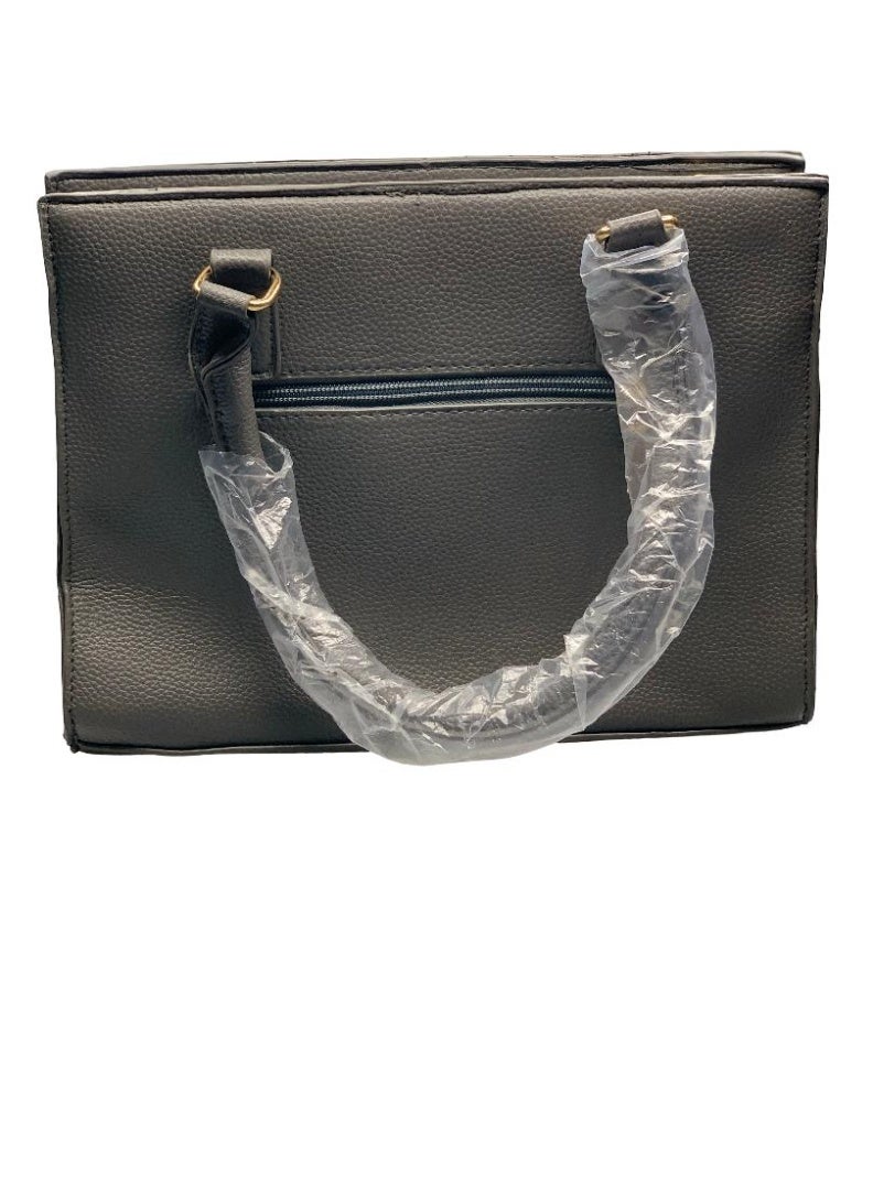 Influence Germany Elegant Structured Black Handbag for Women – Gold Hardware, Faux Leather - Image 2