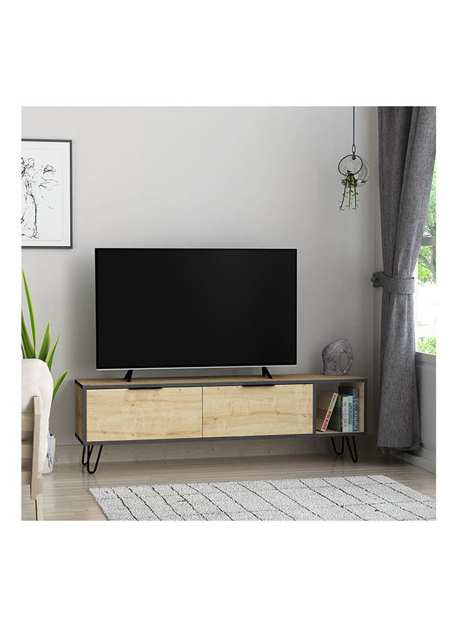 Mourah Home Furoki Tv Stand Up To 60 Inches With Storage - Oak/Dark Grey - 2 Years Warranty  - Image 1
