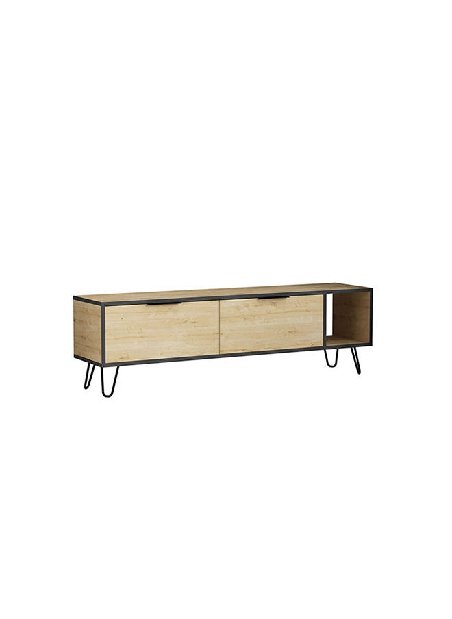 Mourah Home Furoki Tv Stand Up To 60 Inches With Storage - Oak/Dark Grey - 2 Years Warranty  - Image 2