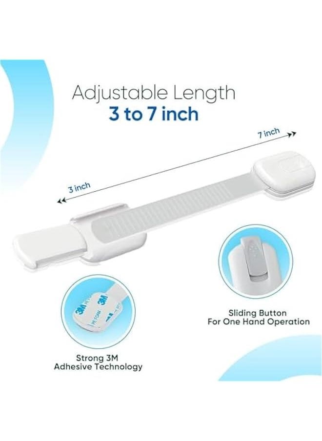 Gonice Child Safety Latches (6-Pack) | Cabinet Locks Baby Proofing| Baby Proofing set Strong and adjustable child locks suitable to lock door, fridge, toilet seat, cabinet, drawer, window, and oven  - Image 4
