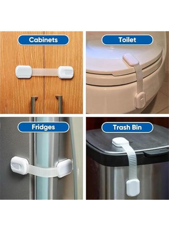 Gonice Child Safety Latches (6-Pack) | Cabinet Locks Baby Proofing| Baby Proofing set Strong and adjustable child locks suitable to lock door, fridge, toilet seat, cabinet, drawer, window, and oven  - Image 3