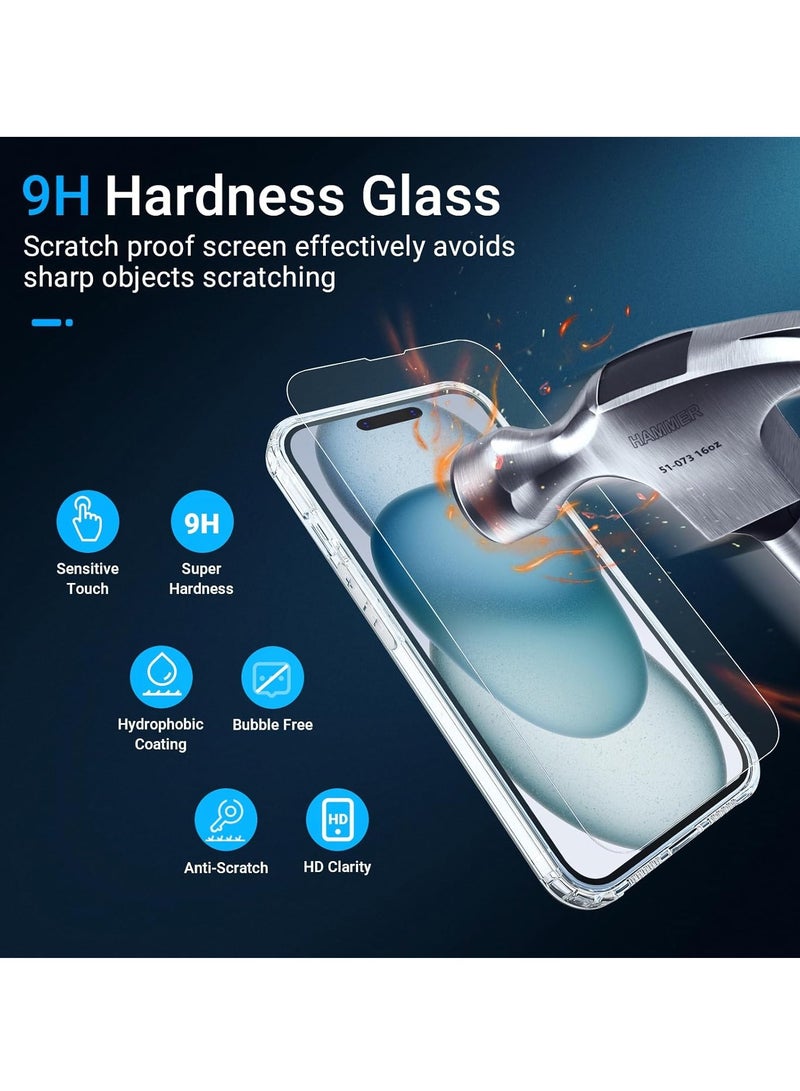 دوسالا [جراب شفاف 5 في 1 مصمم لهاتف iPhone 15 Plus مع واقي شاشة [عبوتان] + واقي عدسة الكاميرا [عبوتان]، غطاء شفاف للحماية من السقوط بدرجة عسكرية مقاس 6.7 بوصة - Image 4