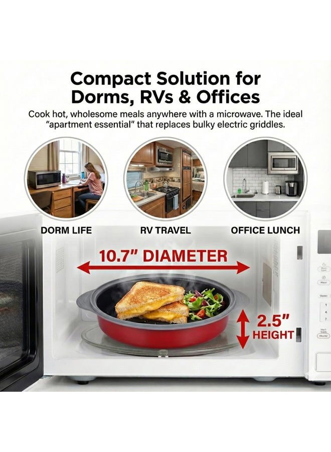 MACONEE Microwave Frying Pan Skillet, Grill & Crisper Pan with Lid Allows You to Fry, Sizzle, and Brown Foods in the Microwave, Micro Cookware for Grilling, Reheating, and Cooking a Variety of Dishes - Image 4