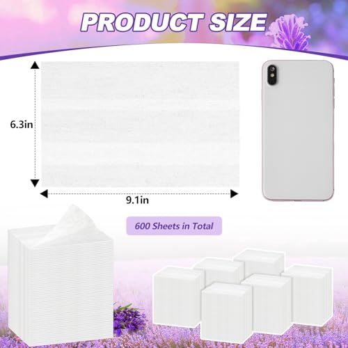 Heigble 600 Count Dryer Sheets Bulk Fabric Softener Lavender Scent Dryer Sheets Naturally Softens and Removes Static Cling, Ideal for Large Households, Sensitive Skin - Image 2