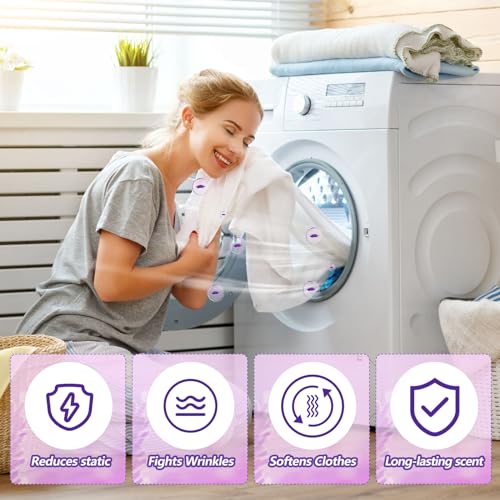 Heigble 600 Count Dryer Sheets Bulk Fabric Softener Lavender Scent Dryer Sheets Naturally Softens and Removes Static Cling, Ideal for Large Households, Sensitive Skin - Image 3
